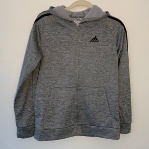 Youth adidas athletic fleece full zip hoodie, size large 14/16